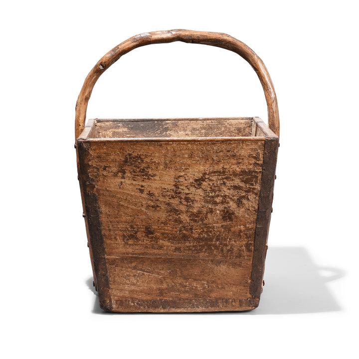 Vintage Wooden Chinese Farmers Basket