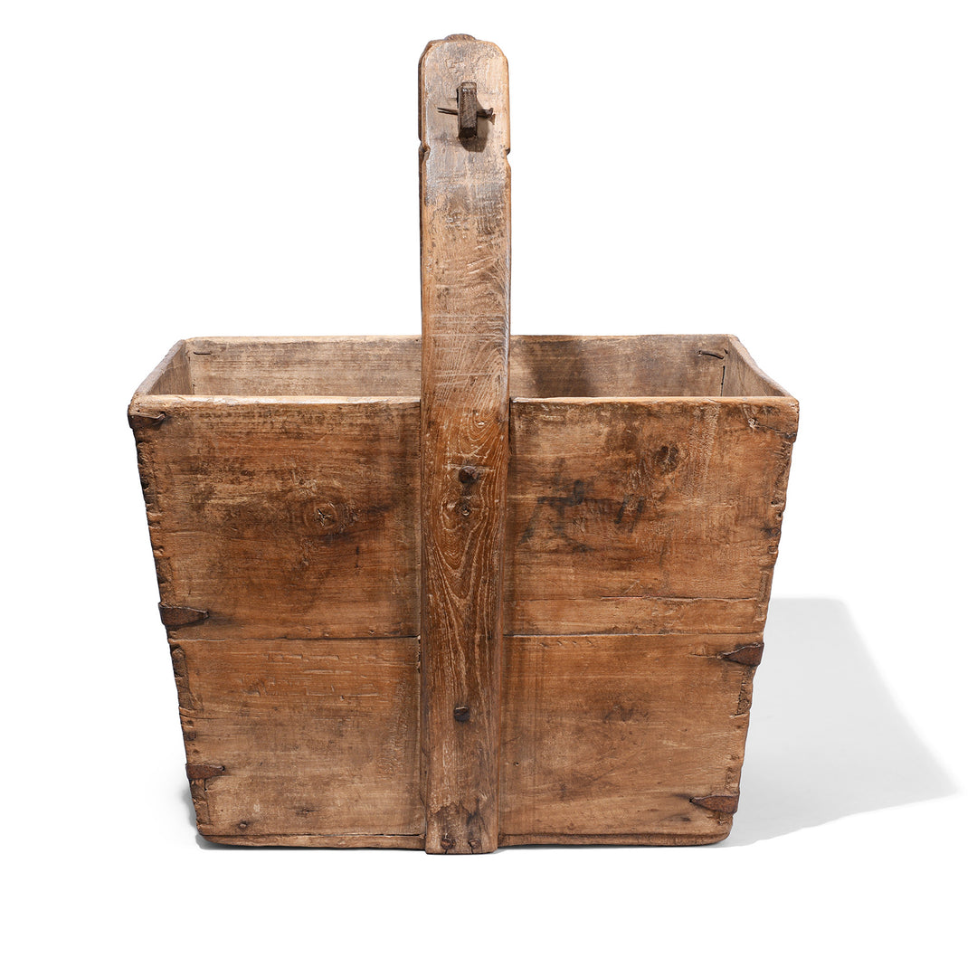 Vintage Wooden Chinese Farmers Basket