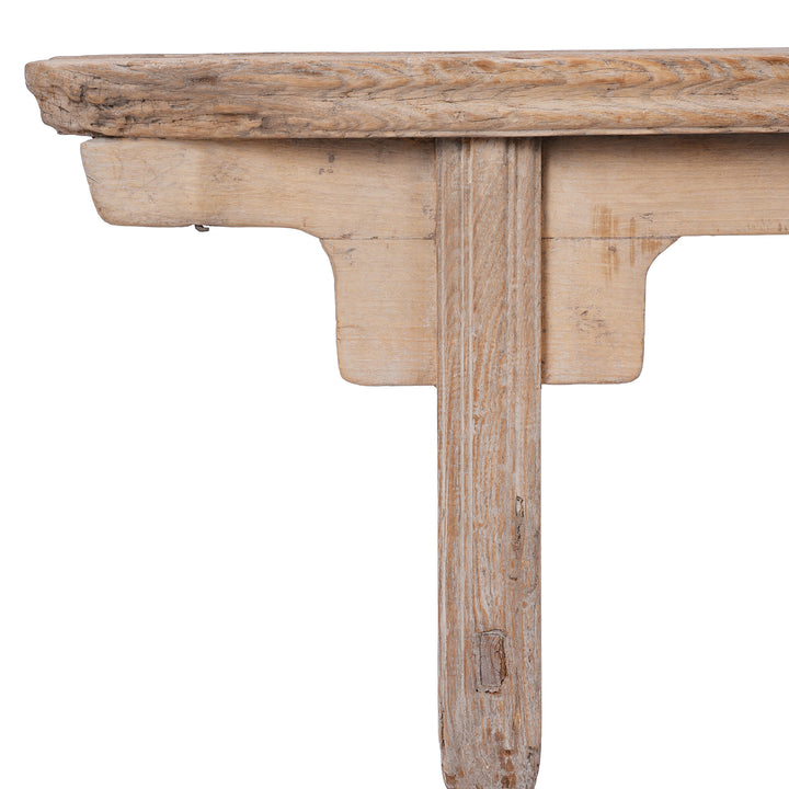 Corner Detail From Antique Chinese Bleached Spring Bench