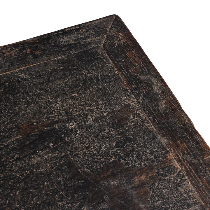 Surface Detail From Elm Grain Store Sideboard From Shanxi Province China With Three Doors And Dark Aged Patina | Indigo Antiques