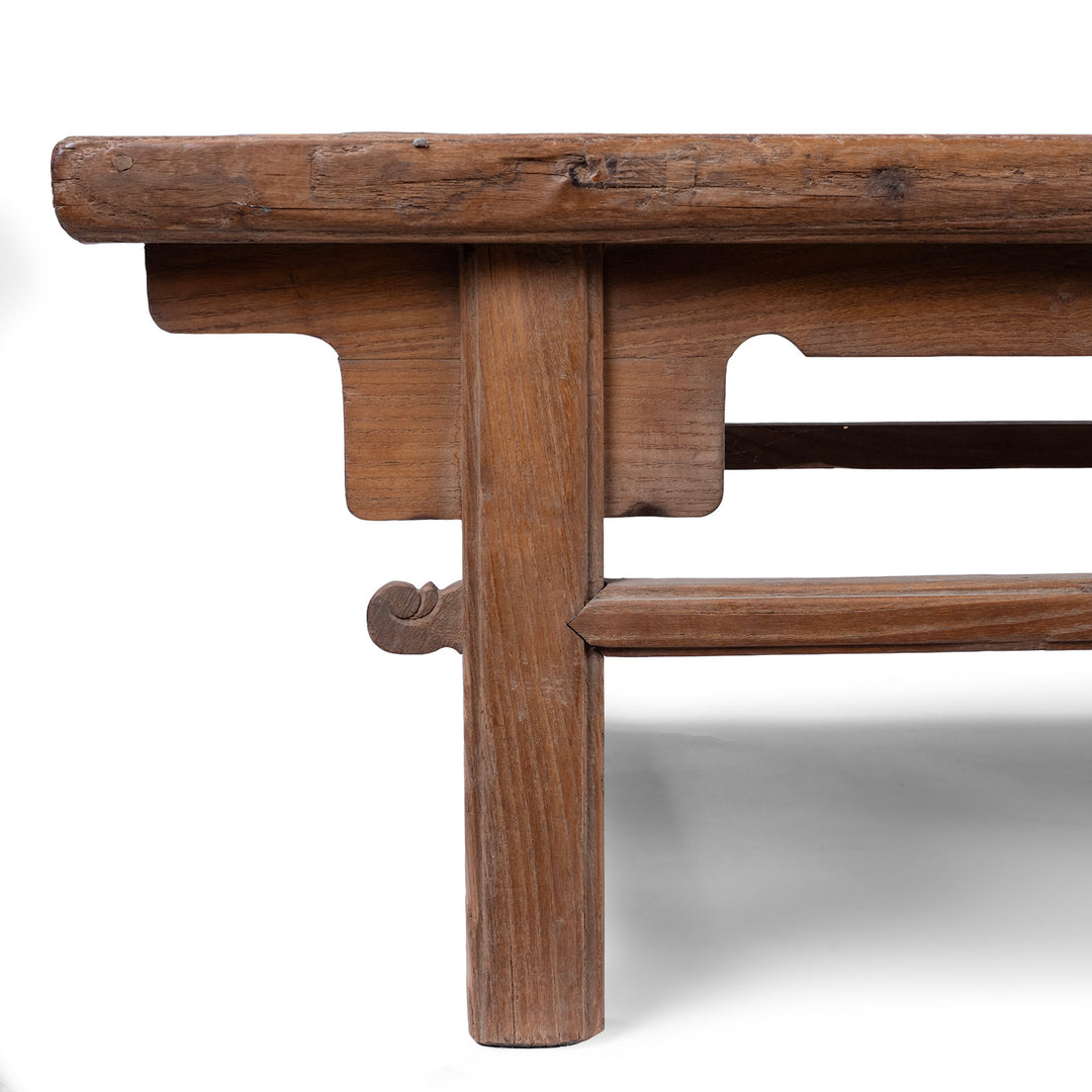 Corner Detail from Antique Chinese Elm Coffee Table
