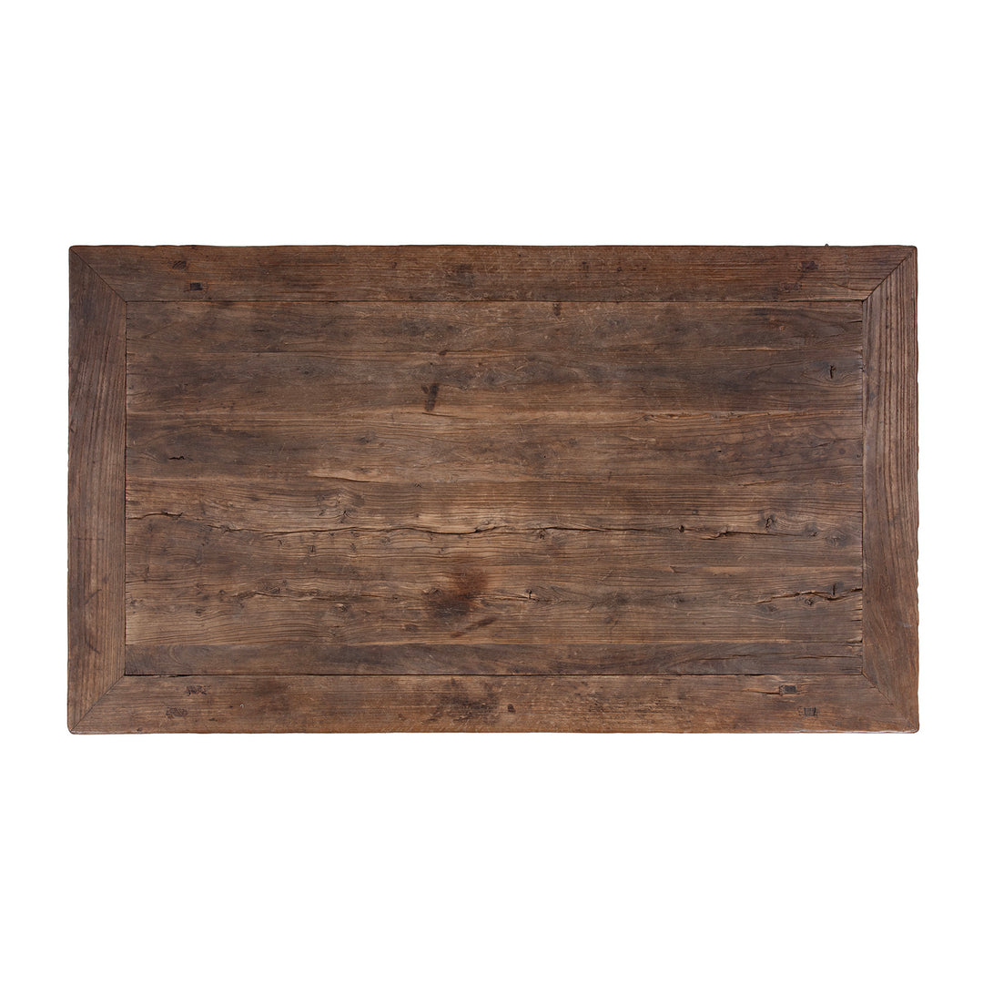 Top Down View Of Antique Chinese Elm Coffee Table