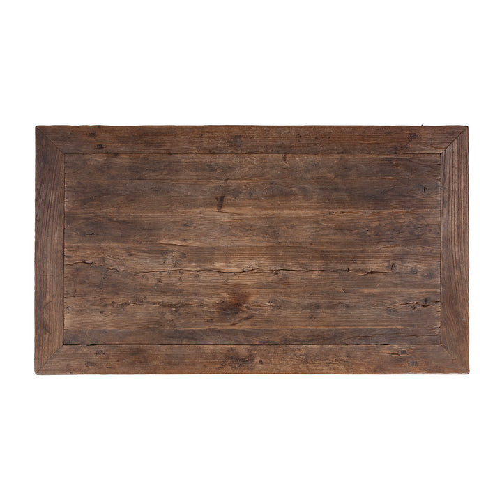 Top Down View Of Antique Chinese Elm Coffee Table