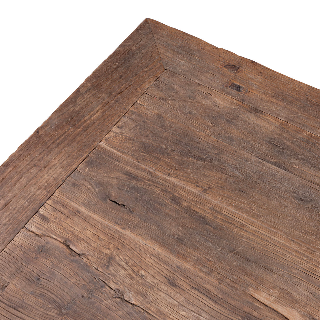 Detail From Top Of Antique Chinese Elm Coffee Table