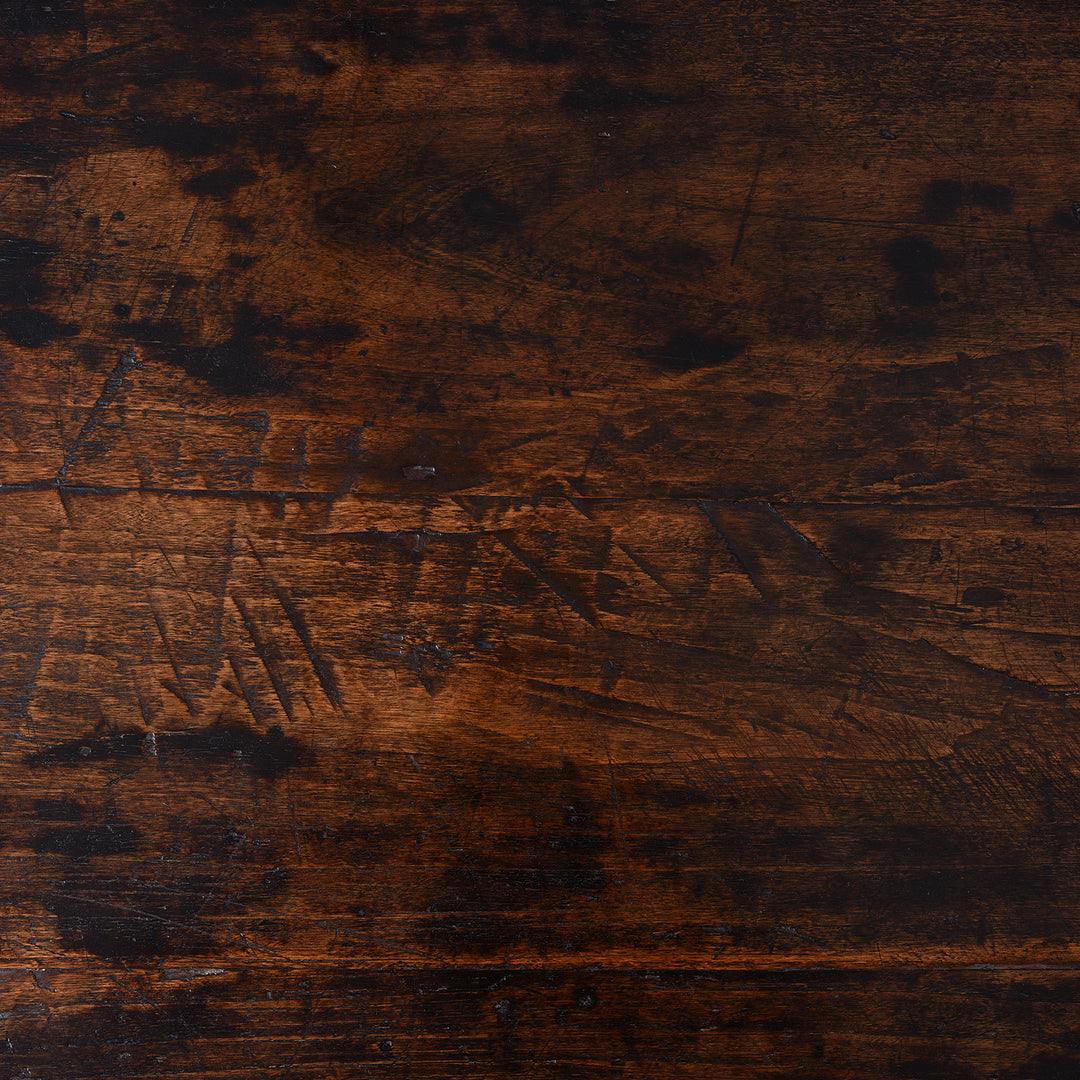 Surface Detail From Old Chinese Elm Painters Table With Dark Worn Lacquer And Rich Patina Adapted As Coffee Table