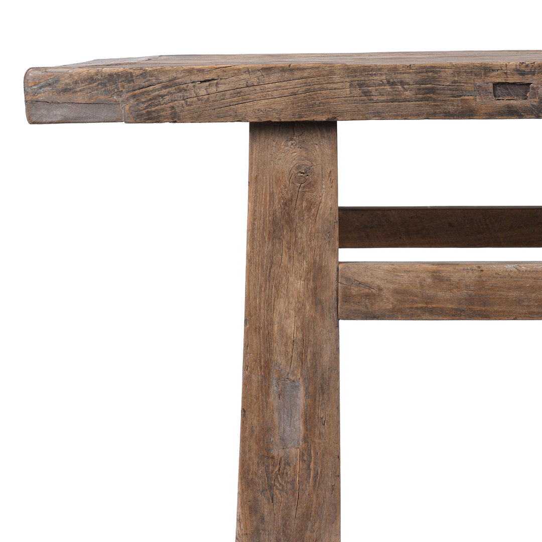 Corner Detail From Antique Chinese Rustic Farmhouse Coffee Table | Indigo Antiques