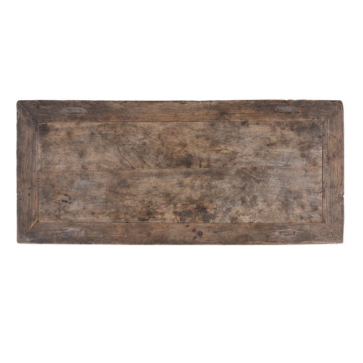 Top Down View Of Antique Chinese Rustic Farmhouse Coffee Table | Indigo Antiques