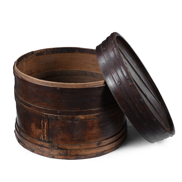 Lid Off VIew Of Antique Chinese Willow Food Container | Indigo Antiques
