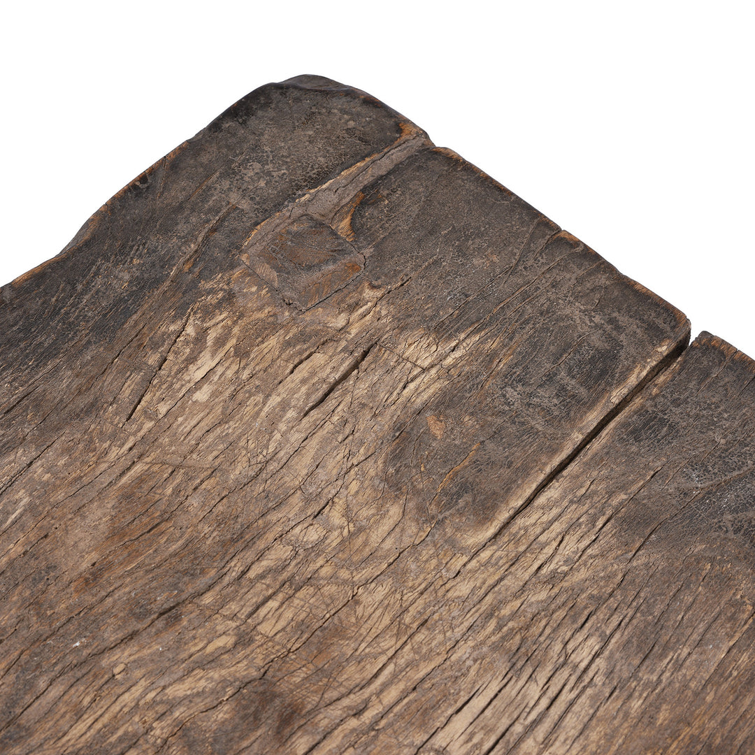 Detail From Top Of Angled View Of Antique Chinese Rustic Farmhouse Stool | Indigo Antiques 