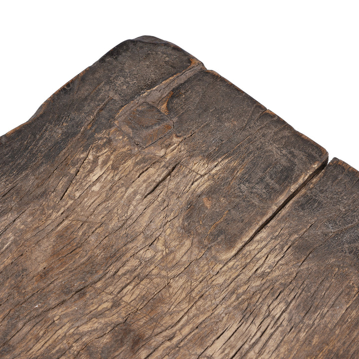 Detail From Top Of Angled View Of Antique Chinese Rustic Farmhouse Stool | Indigo Antiques 