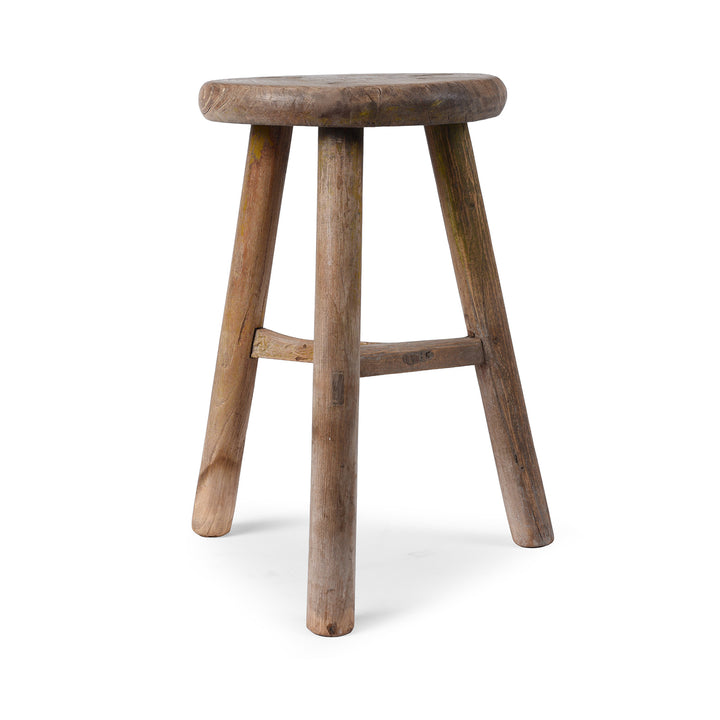 Angled View Of Elm Farmers Three Legged Milking Stool From China