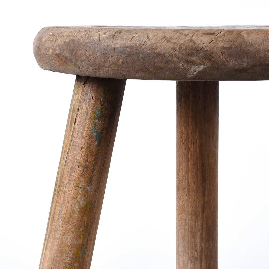 Seat Detail From Elm Farmers Three Legged Milking Stool From China
