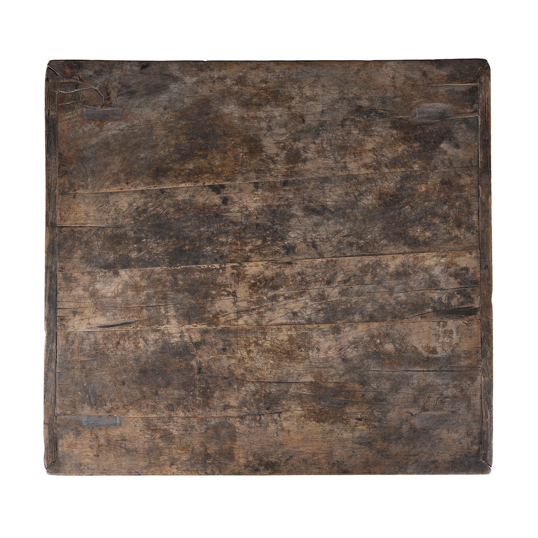 Top Down View Of Antique Chinese Walnut Coffee Table With Simple Form And Rich Natural Patina