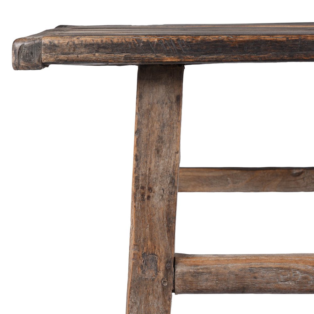 Corner Detail From Antique Rustic Farmhouse Coffee Table | Indigo Antiques