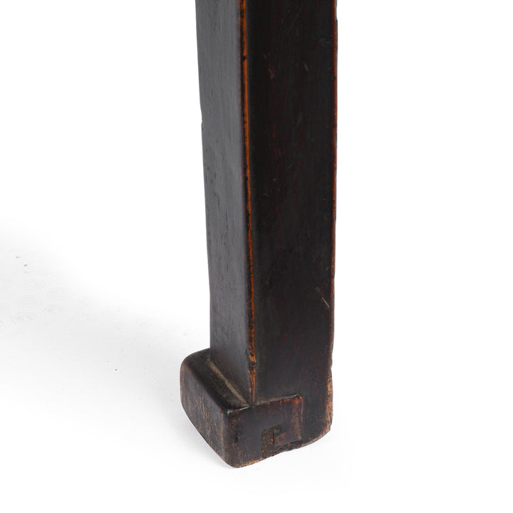 Leg Detail From Antique Chinese Black Lacquer 3 Drawer Console Table | Indigo Antiques