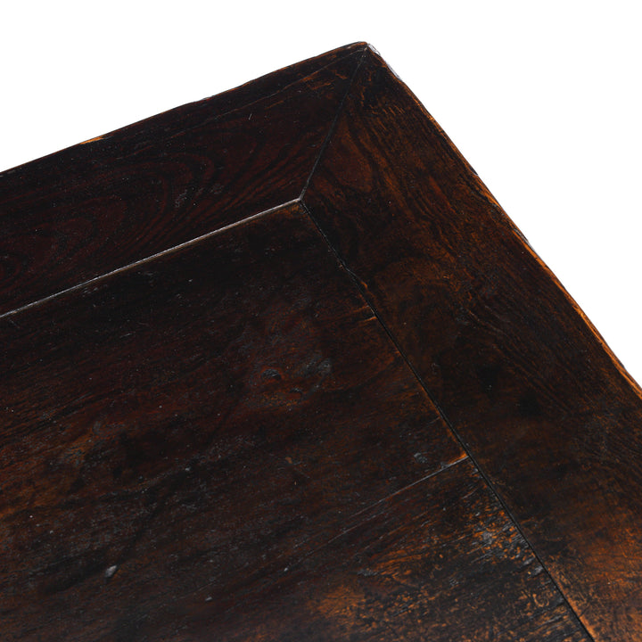 Surface Detail From Antique Chinese Black Lacquer 3 Drawer Console Table | Indigo Antiques