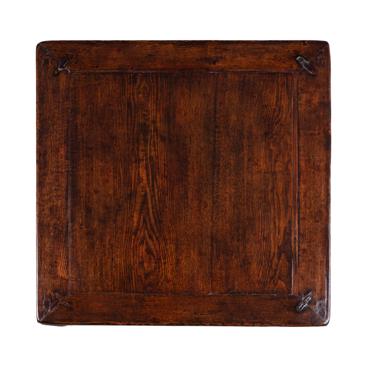 Top Down View Of 19th Century Chinese Shanxi Elm And Catalpa Coffee Table With Rich Dark Patina And Cabriole Legs