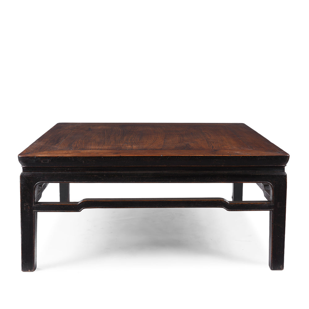19th Century Chinese Elm Square Coffee Table From Shanxi Province With Shaped Apron And Warm Patina | Indigo Antiques
