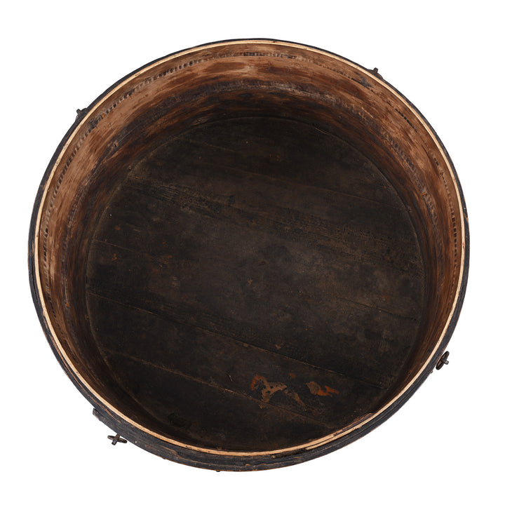 Interior Of Antique 19th Century Painted Willow Hat Box From Shanxi With Chinese Characters And Removable Lid | Indigo Antiques