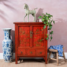 Gilt Red Lacquer Side Cabinet From Shanxi  -19th Century