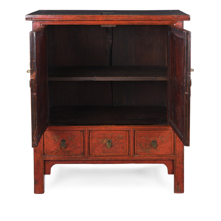 Interior Of Antique Gilt Red Lacquer Side Cabinet From Shanxi | Indigo Antiques