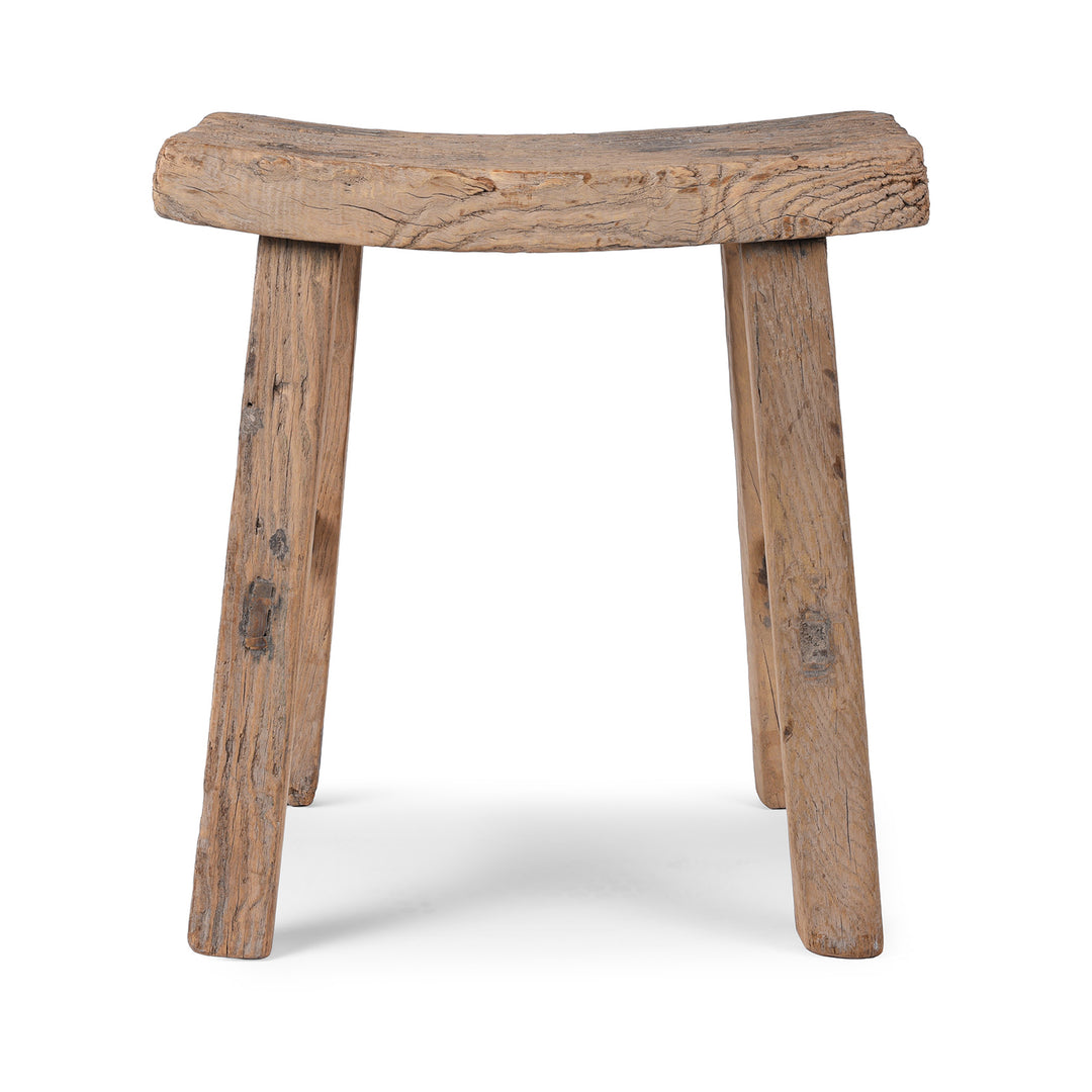 Antique Elm Saddle Stool From Shanxi