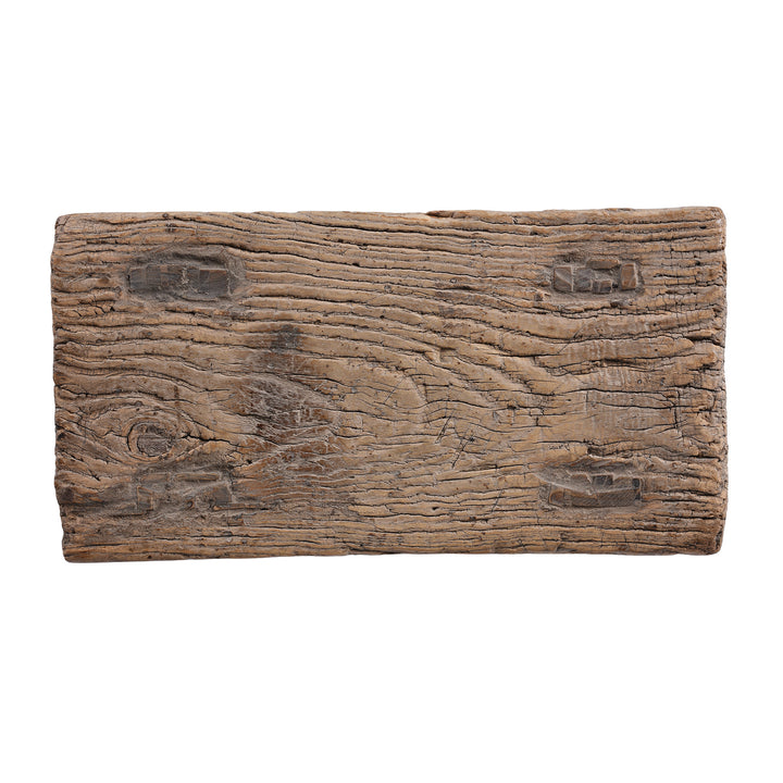 Top Down View Of Antique Elm Saddle Stool From Shanxi
