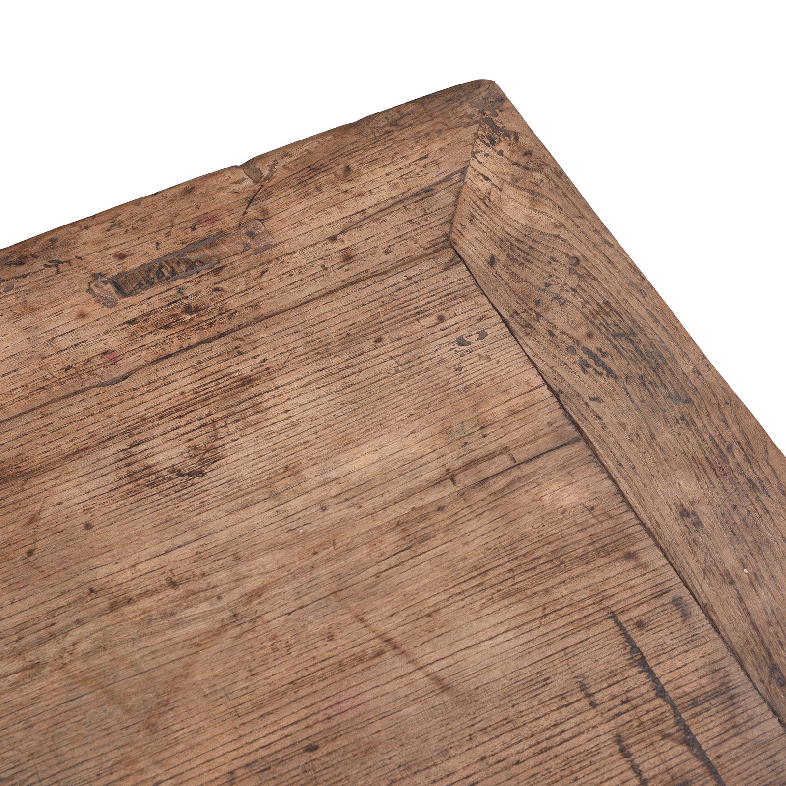 Surface Top Detail From 19th Century Chinese Shanxi Elm Half Table With Three Drawers And Carved Details | Indigo Antiques