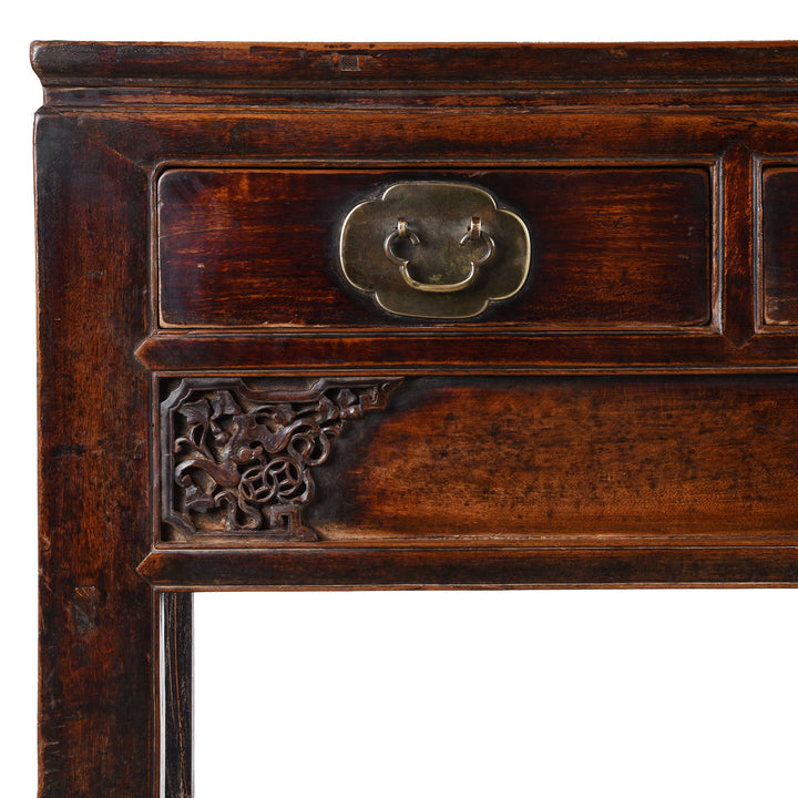 Corner Detail From Antique Camphor Sideboard From Tianjin | Indigo Antiques