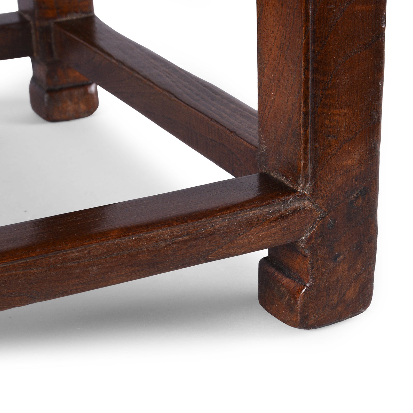 Foot Detail From Antique Chinese Red Elm Square Side Table | Indigo Antiques