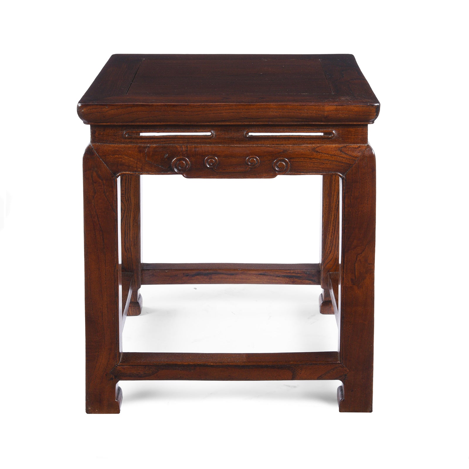 Antique Chinese Red Elm Square Side Table | Indigo Antiques