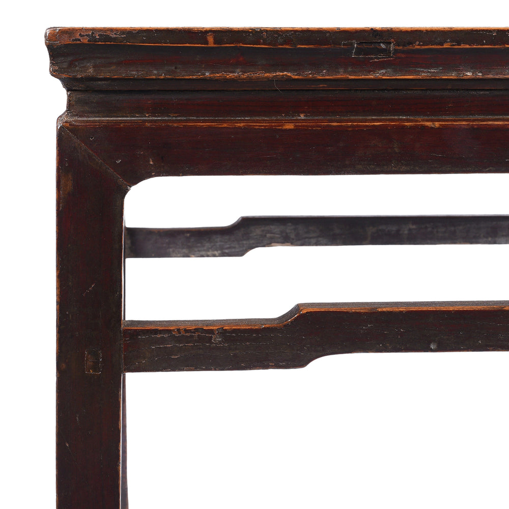Corner Detail From Chinese Elm Square Side Table From Shanxi  - 19thC | Indigo Antiques