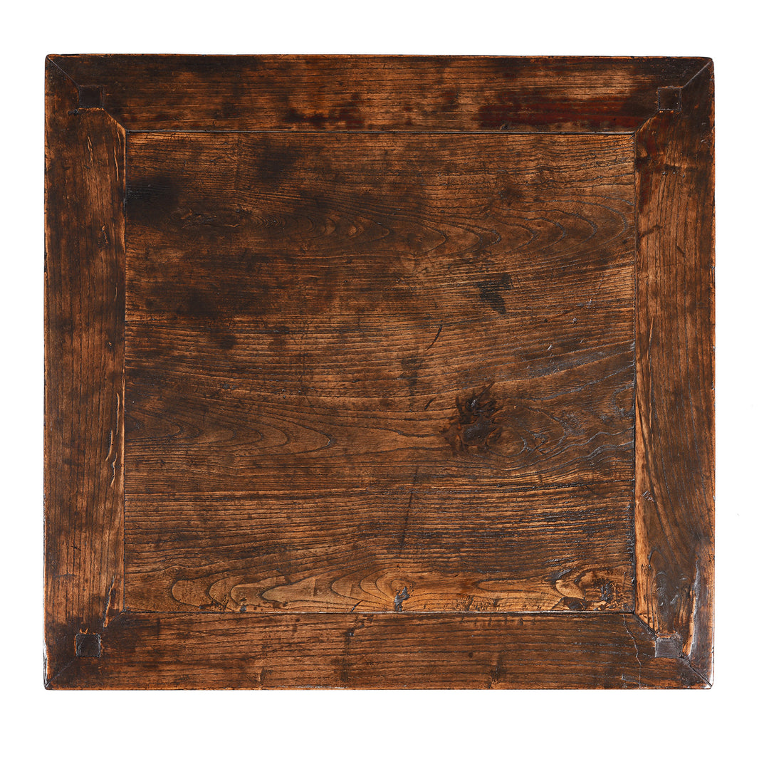 Top Down View Of Chinese Elm Square Side Table From Shanxi  - 19thC | Indigo Antiques