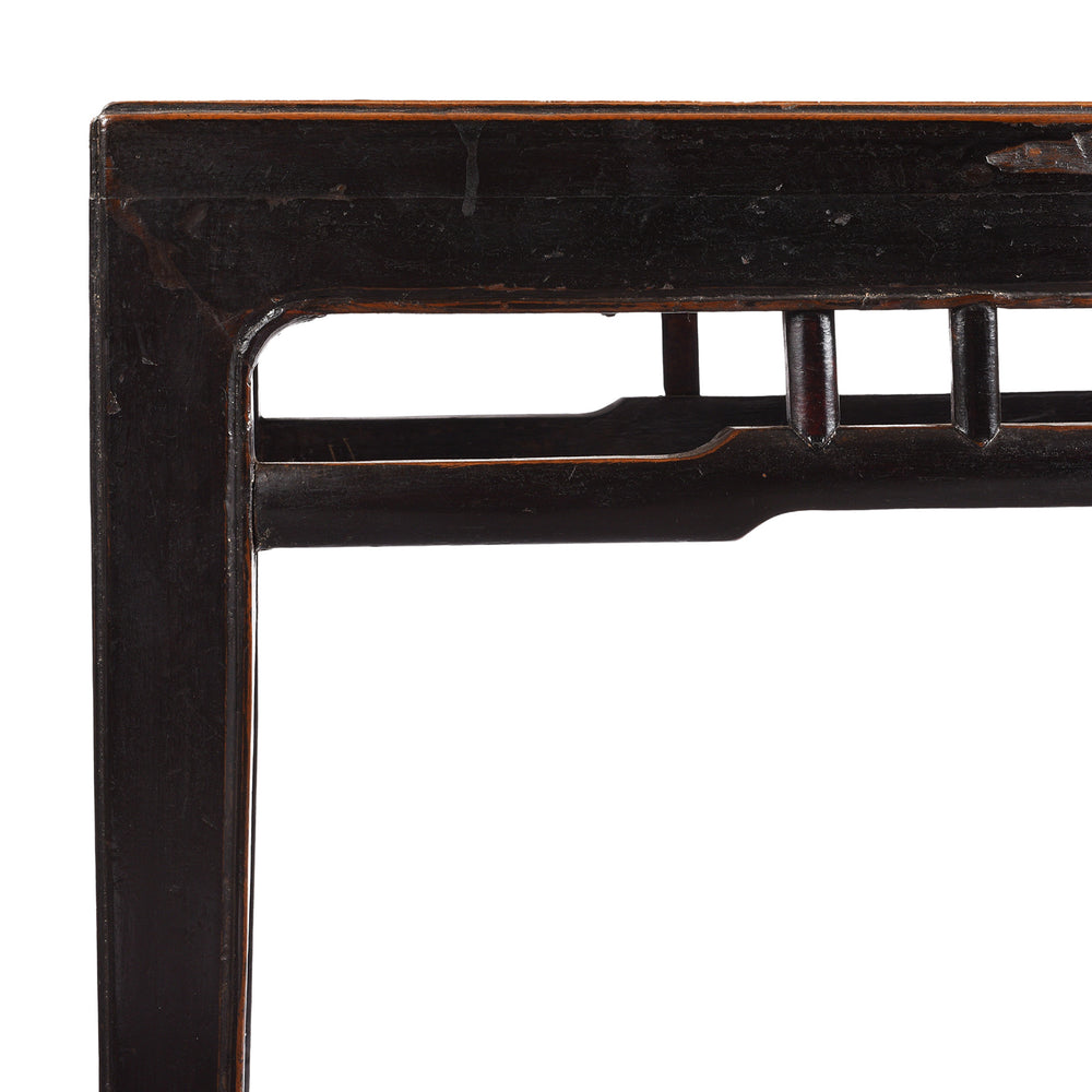 Corner Detail From Antique Red Elm Bench / Coffee Table From Jiangsu | Indigo Antiques