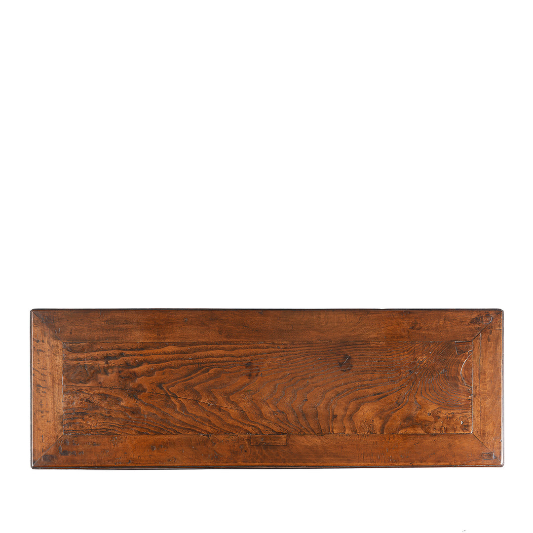 Top Down View Of Antique Red Elm Bench / Coffee Table From Jiangsu | Indigo Antiques