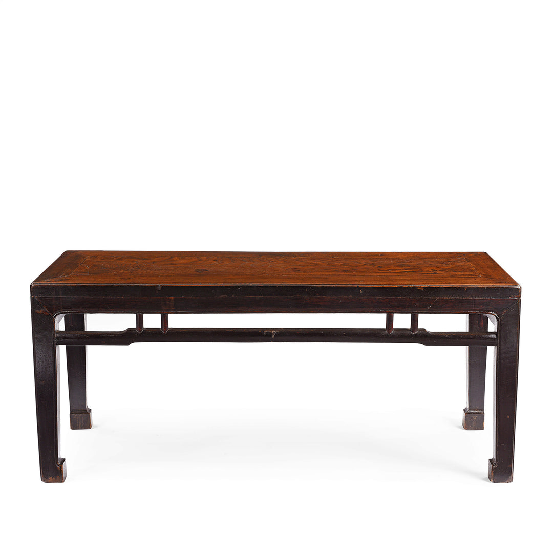 Back Of Antique Red Elm Bench / Coffee Table From Jiangsu | Indigo Antiques