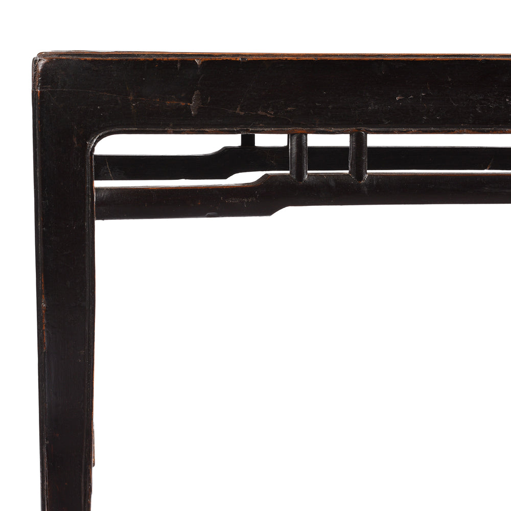 Corner Detail From Antique Red Elm Bench / Coffee Table From Jiangsu | Indigo Antiques