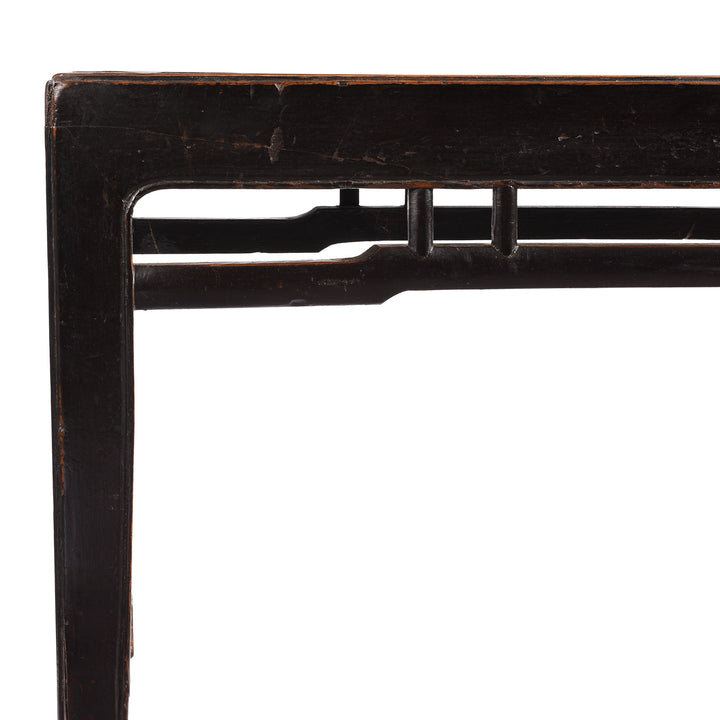 Corner Detail From Antique Red Elm Bench / Coffee Table From Jiangsu | Indigo Antiques