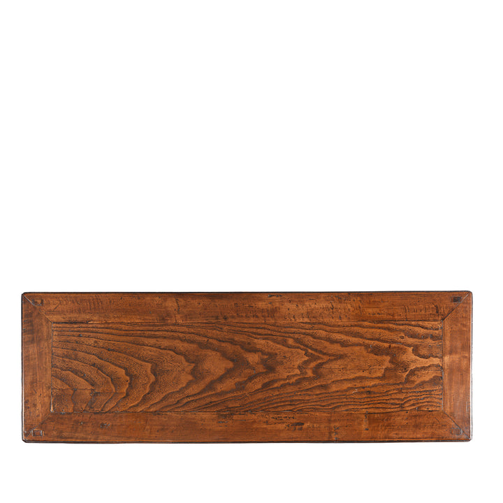 Top Down View Of Antique Red Elm Bench / Coffee Table From Jiangsu | Indigo Antiqueso