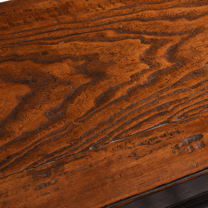 Top Detail From Antique Red Elm Bench / Coffee Table From Jiangsu | Indigo Antiques