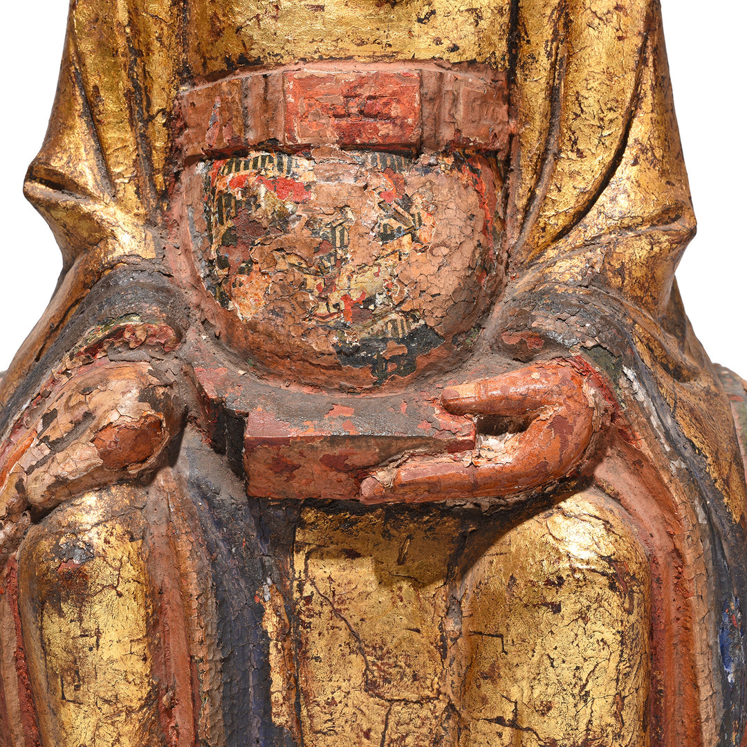 Hands Detail From Antique Chinese Ancestor Figure Of of Erlang Shen | Indigo Antiques