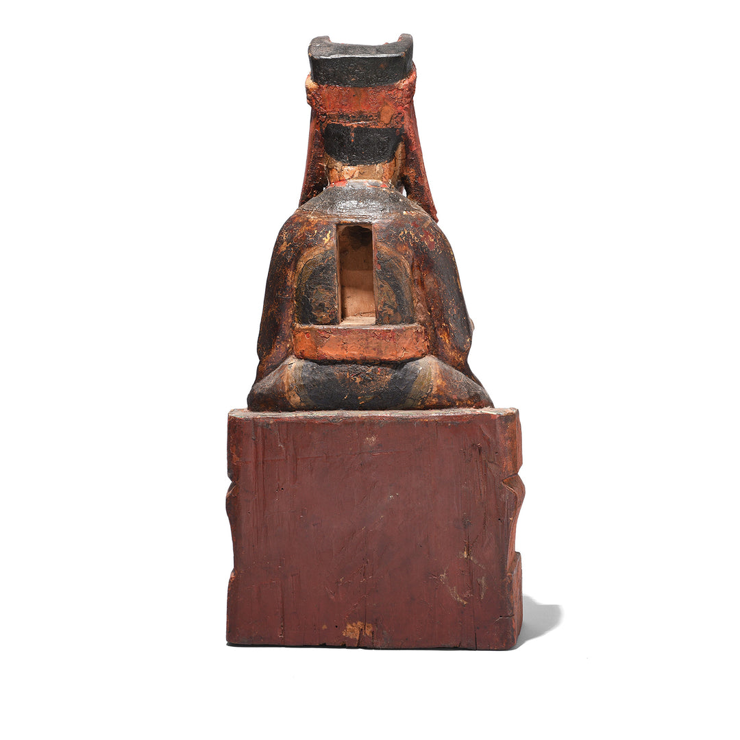 Back View Of Antique Chinese Ancestor Figure Of of Erlang Shen | Indigo Antiques