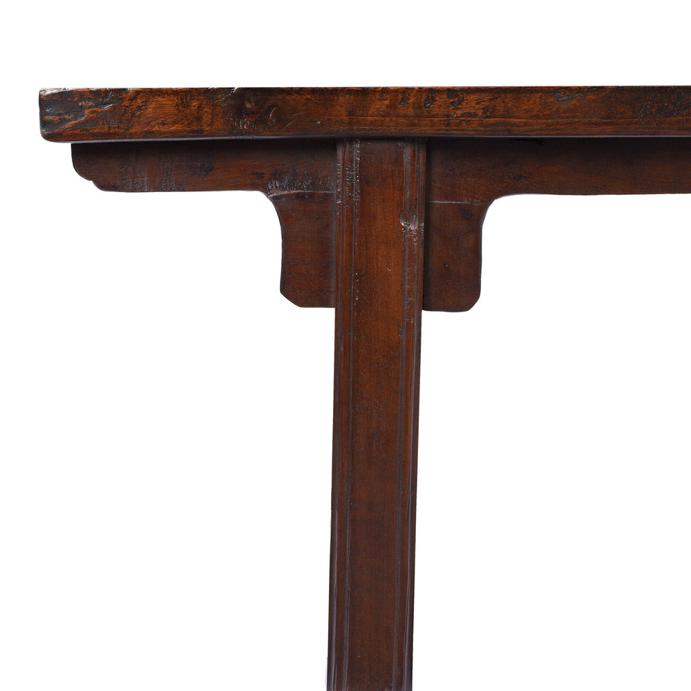 Corner Detail From Antique Chinese Walnut Bench | Indigo Antiques