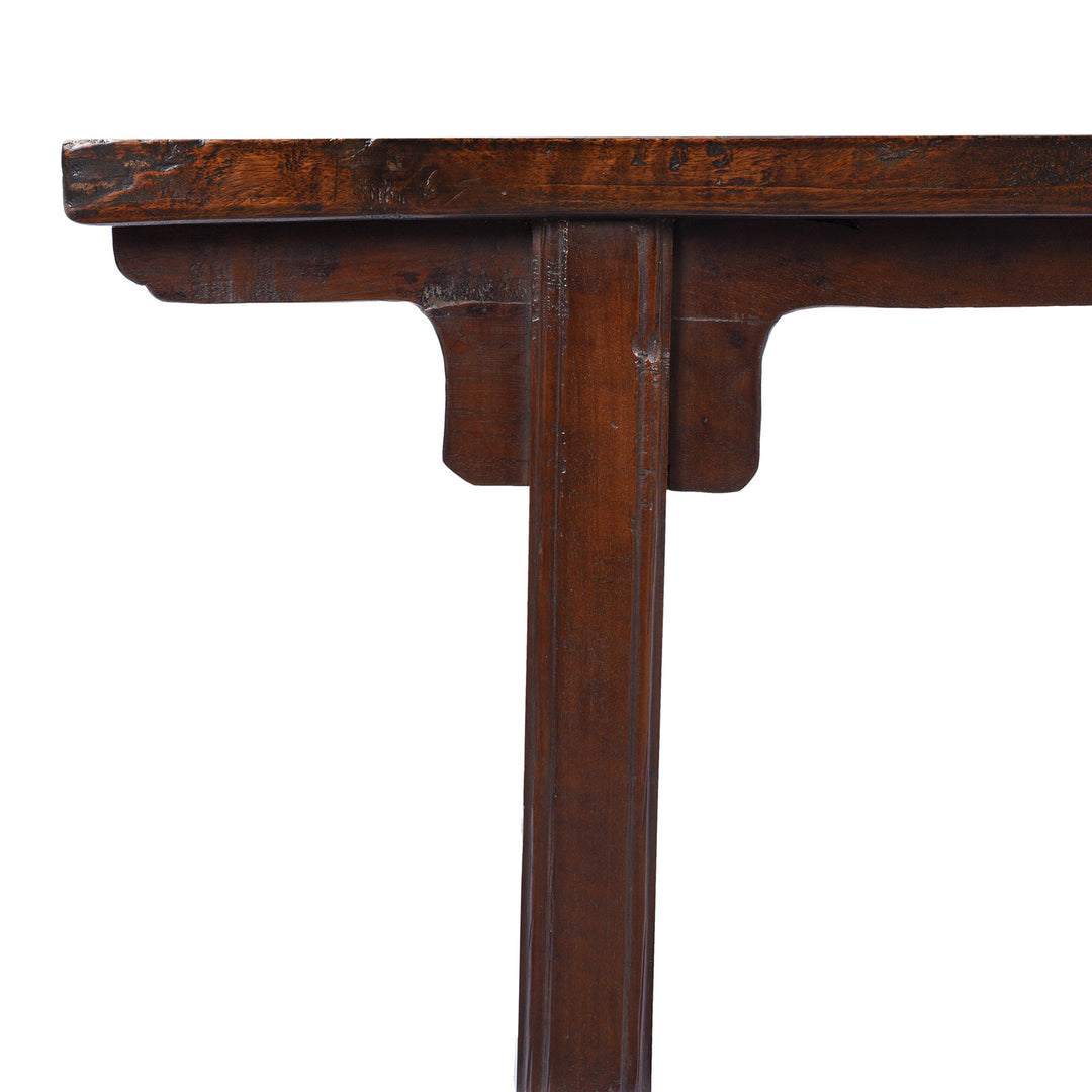 Corner Detail From Antique Chinese Walnut Bench | Indigo Antiques