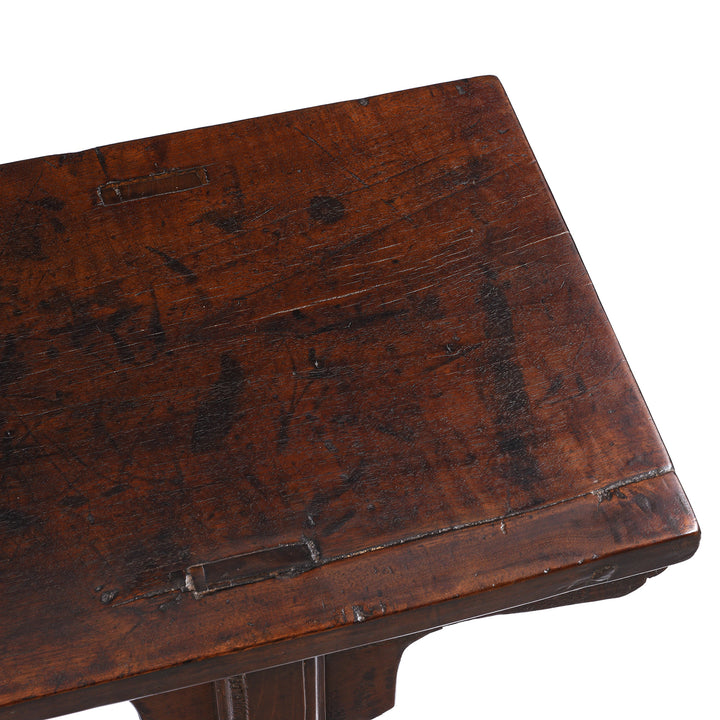 Top Detail From Antique Chinese Walnut Bench | Indigo Antiques