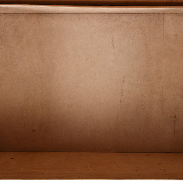 Interior Detail From Antique Tan Leather Trunk From Shanghai | Indigo Antiques
