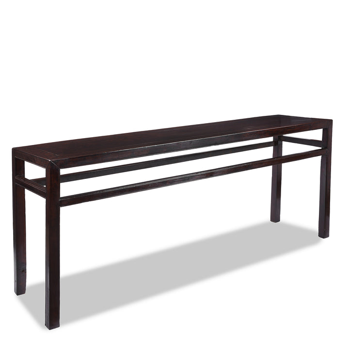 Angled View Of Antique Chinese Walnut Console Table | Indigo Antiques