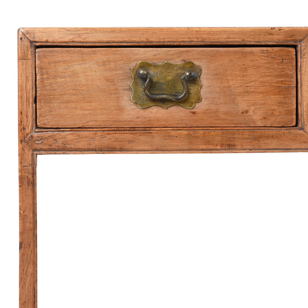 Corner Detail Showing Drawer From Antique Chinese Catalpa Kang Table | Indigo Antiques
