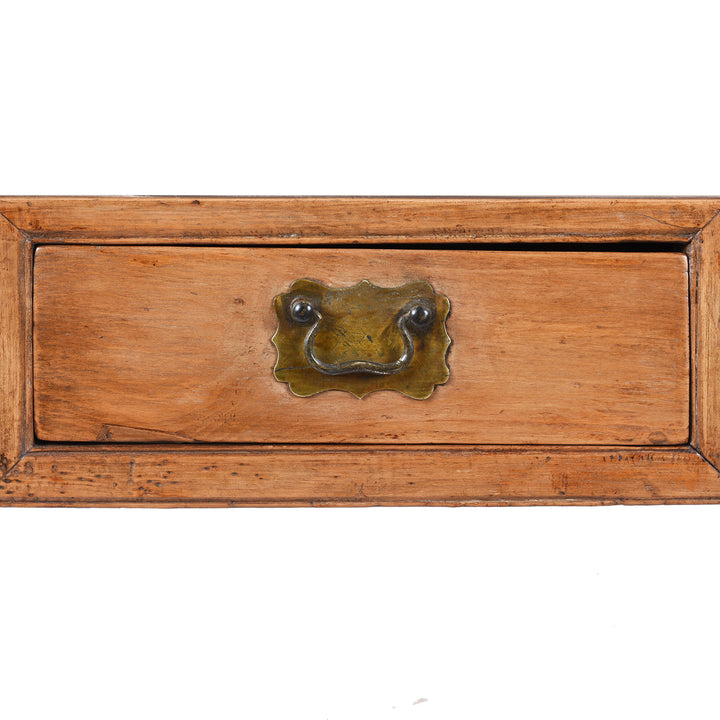 Drawer And Ironwork Detail From Antique Chinese Catalpa Kang Table | Indigo Antiques