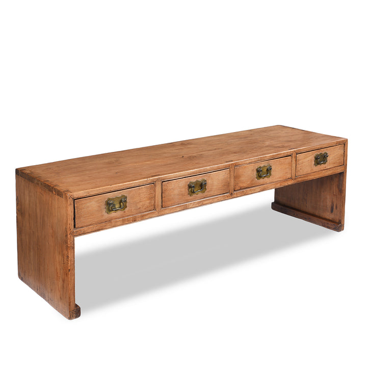 Angled View Of Antique Chinese Catalpa Kang Table | Indigo Antiques